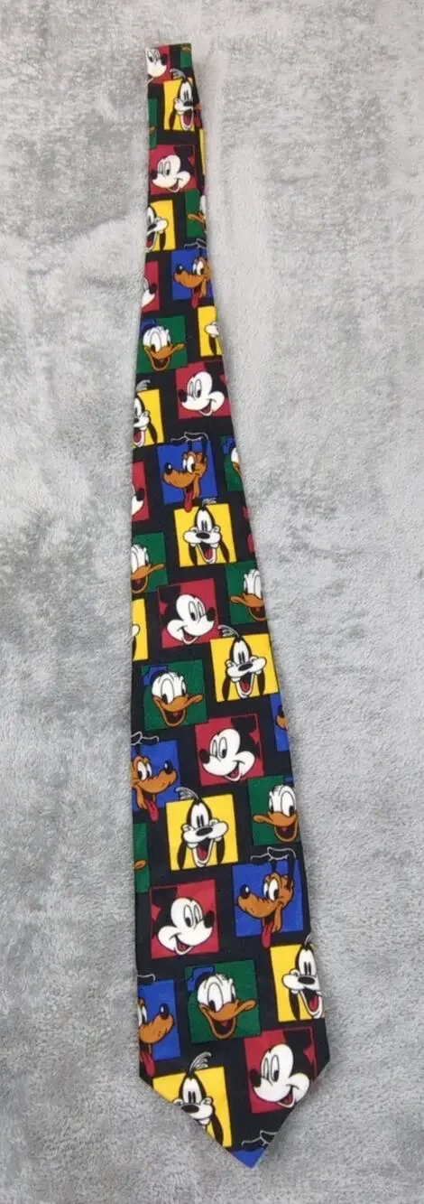 Y2K Vtg Windsor Balancine Inc Disney Necktie Mickey Goofy Pluto Men's Tie